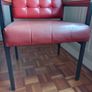 vintage red leather armchair Image 5