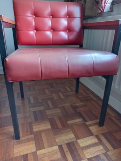 vintage red leather armchair