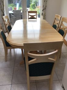 Extendable Dining Table and Six Chairs