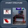 136 x 66cm Gaming Desk with K Shape Legs, Computer Table with Monitor Stand, Cup Holder, Headphone Hook and Wire Basket, Red Image 5