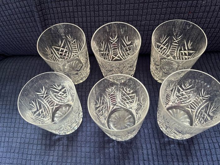 6 Vintage Waterford Crystal Glasses - Clare 9cm
