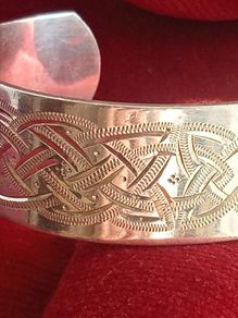 Sterling silver cuff  bracelet celtic design