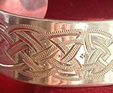 Sterling silver cuff  bracelet celtic design