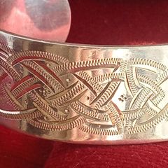 Sterling silver cuff  bracelet celtic design