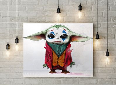 Baby Yoda joker the mandalorian printed Wall picture on 3mm hard foamex board printed picture on it wall board wall decor wall art picture