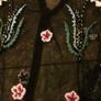 Bershka black mesh embroidered top size UK small Image 4