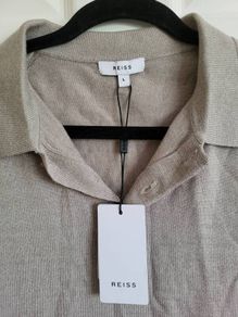 REISS jumper mens beige L brand new