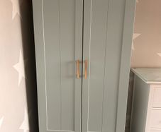 Sage Grey Double Wardrobe with Two Drawers