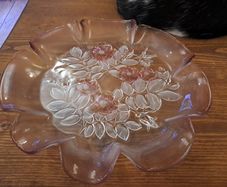 Large Mid-Century Frosted Art Glass Bowl