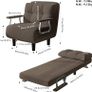 4-in-1 Folding Sofa Bed, Single Convertible Chair Bed with 5-Position Backrest & Pillow, Padded Sleeper Couch for Living Room Guest Image 2