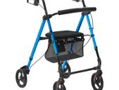 Rollator Walker for Seniors and Adult, Lightweight Aluminum Foldable Rolling Walker with Adjustable Seat and Handle, Outdoor Mobility Rollator Walker with 8