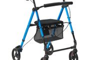 Rollator Walker for Seniors and Adult, Lightweight Aluminum Foldable Rolling Walker with Adjustable Seat and Handle, Outdoor Mobility Rollator Walker with 8" All Terrain Wheels, 300LBS Capacity