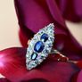 Antique Victorian Sapphire & Diamond Ring - 18ct circa 1880 Image 8