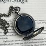 1 Scrying Black Mirror Glass Pocket Watch Necklace Divination Alter All Seeing Realms Witchcraft Image 4