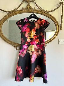 Ted Baker Embla Floral Dress Womans Size 2, UK 10