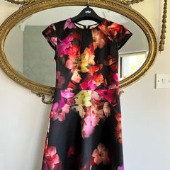 Ted Baker Embla Floral Dress Womans Size 2, UK 10