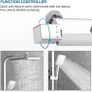 Shower System Thermostatic Set, Chrome Shower Riser Rail with Adjustable Rainfall Shower, Scalding Protection Bath Tap, Anti-Kink Bath Hose (Square, Chrome) Image 7