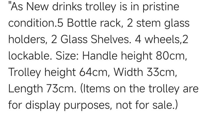 drinks trolley