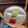 Mid Century Table Height Vintage Wicker Sewing Craft Basket 60s Image 10