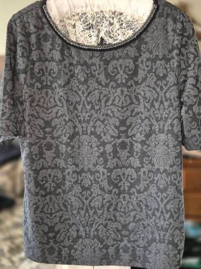 F&F Jacquard Grey Top , NEW With Tags , UK 16 / EU 44