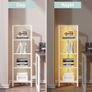 Corner Shelf with LED Light, 5-Tier Corner Bookshelf for Small Space, Narrow Display Corner Shelf Stand with Storage Rack, for Living Room, bedroom, Pure White Image 5