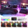 LED Bedside Table with Charging Station,3 Drawers Night Stand with Lockable Hidden Storage,Smart Nightstand with Human Sensor RGB Lights for Bedroom, Black Image 5