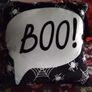 Bedlam Brand Boo Halloween Cushion in Black Image 6