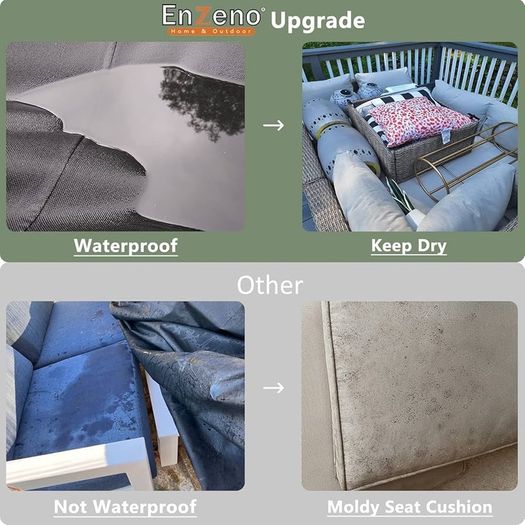 Outdoor Garden Furniture Covers Waterproof with Air Vent, Patio Table and Chair Set Cover, Heavy Duty Oxford Fabric 200X160X74cm