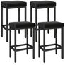 66 cm Bar Stools Set of 4, Black Breakfast Barstools, Kitchen Bar Stool Chairs with Metal Leg for Kitchen Island Counter Breakfast Bars Living Room Party Image 2