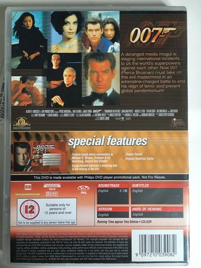 007 James Bond - Tomorrow Never Dies [1997] Pierce Brosnan [Movie DVD]