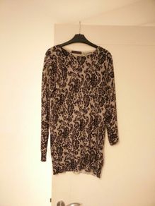 Marks and Spencers Black Floral Design Jumper dress