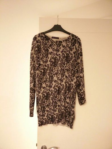Marks and Spencers Black Floral Design Jumper dress