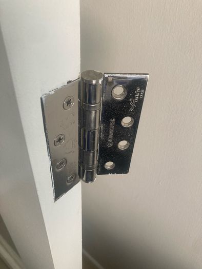 Solid timber door with glass panel