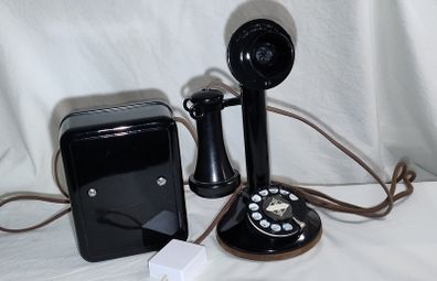 1920's  Automatic Electric Candlestick Telephone (Type 21) with Ringer Box