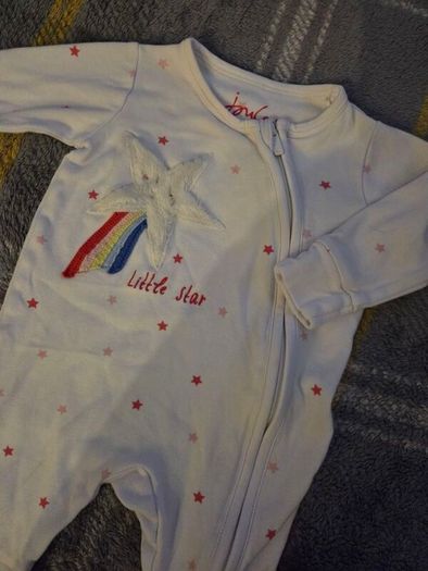 UpTo3Months, Joules Little Star Zip Up Footless Sleepsuit
