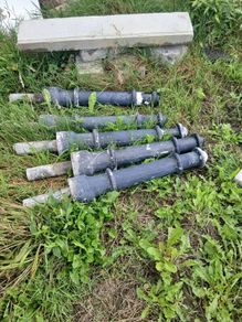 8 black bollards
