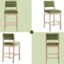 Set of 2 Velvet Bar Stools for Kitchens Vintage Bar Stools Counter Stools with Solid Wood Legs for Dining Room Living Room (Green) Image 3