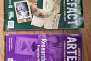 Artefact. Junior cert history book and portfolio.