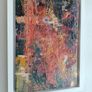 48cm Original Abstract Painting Framed Abstract Painting Fiery Red Orange Painting Modern Art Contemporary Irish Abstract Gerhart Richter Style Image 3