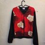Vintage y2k/90s gothic red and black long sleeve top with rose design. Image 5