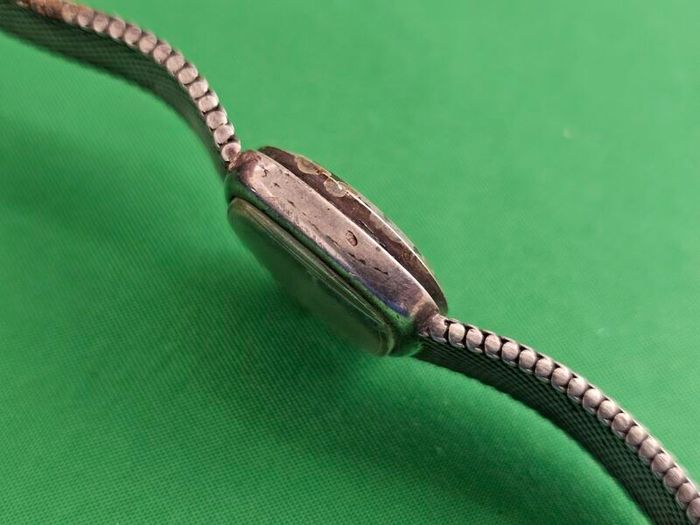 Silver 1940s Swiss Made Omikron Lady's Mechanical Wind up Swiss Watch 800s Silver