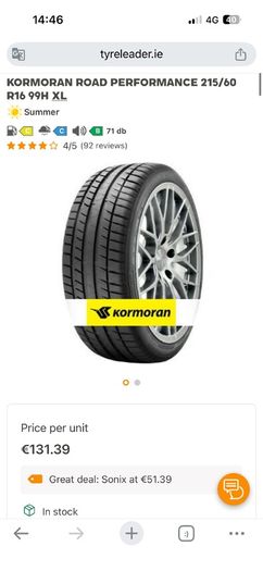 Very good new tires 215/60 R16