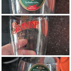 Beamish Stout and Beamish Red Pint Glasses