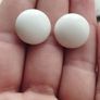 Vintage milk glass earrings. Image 5
