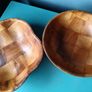 2 x Vintage Woven Wood bowls Image 5