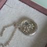 PANDORA floating Memories locket necklace with 3 petite flowers,very good condition Image 2