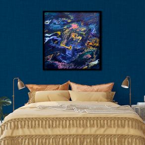 Purple Bloom, Abstract Pour Art, by artist Helen Mathews