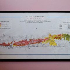 Vintage french "La Cote De Nuits" wine region poster, 1972