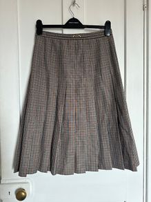 Maison Margiela 2018 Spring Summer pleated check tartan midi-length skirt IT40