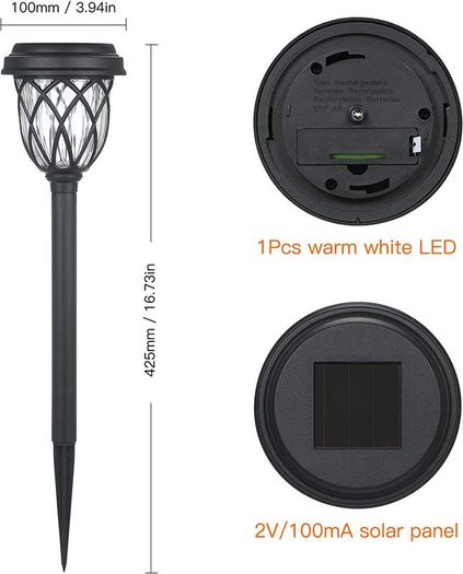 Solar Garden Lights Outdoor Pathway Light Solar Powered Waterproof Stake Lights Outside Ornaments for Patio Lawn Yard Ground Backyard Courtyard Dusk to Dawn Auto On/Off,6 Pack